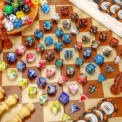 210 Pcs Dice Sets Bulk with Drawstring Bag Polyhedral Dice Sets Multi Role Playing Table Game D4 D6 D8 D10 D% D12 D20