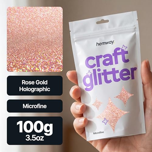 Craft Glitter Rose Gold Holographic 100g Microfine Glitter (100 Gram)