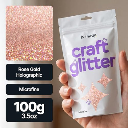 Craft Glitter Rose Gold Holographic 100g Microfine Glitter (100 Gram)