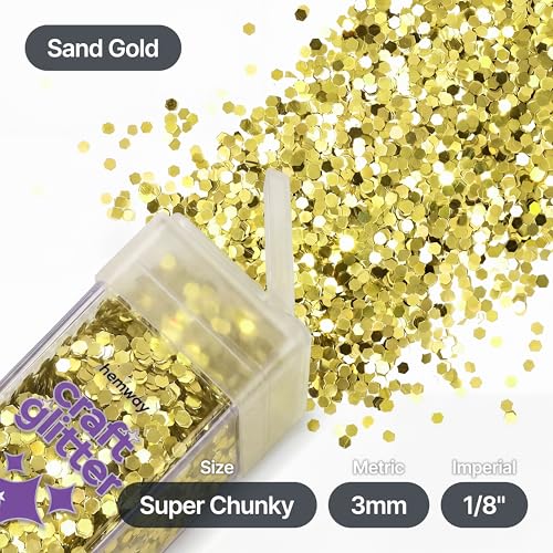 Craft Glitter Shaker Sand Gold 110g Super Chunky (3.8 Ounce)