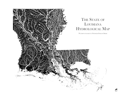 Hydrological River Map of Louisiana