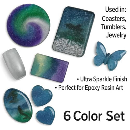 Diamond Dust 6 Color Luxury Glitter Set for Epoxy Resin (6 Ounce)