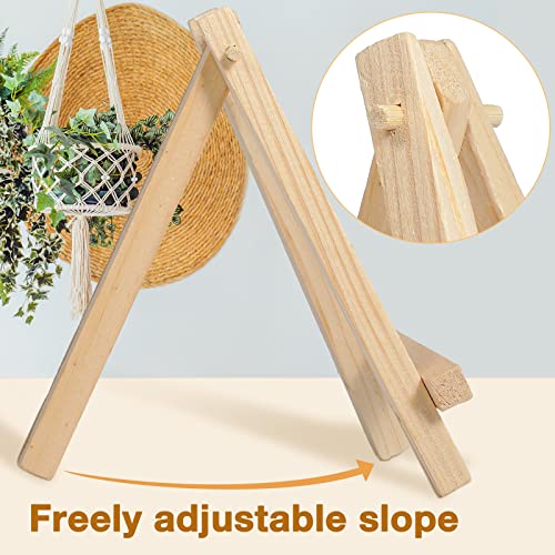 40 Pack 5 Inch Mini Wood Easel Stand Mini Wood Display Easel Wooden Tripod Holder Stand for Painting Portable Canvas Photo Picture Sign Displaying Small Business Cards Artist Phone Wedding (40 Count)