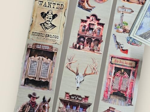 Wild West Transparent Vintage Washi Tape 5x5 cm x 100 cm