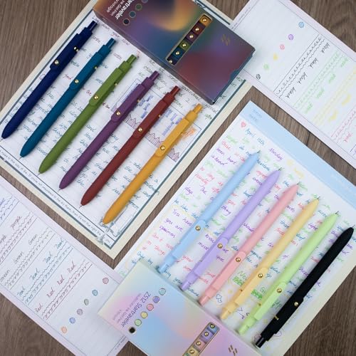 12 Pcs Color Pens for Journaling 0.5mm Fine Point Colored Gel Ink Pen (12 Count)