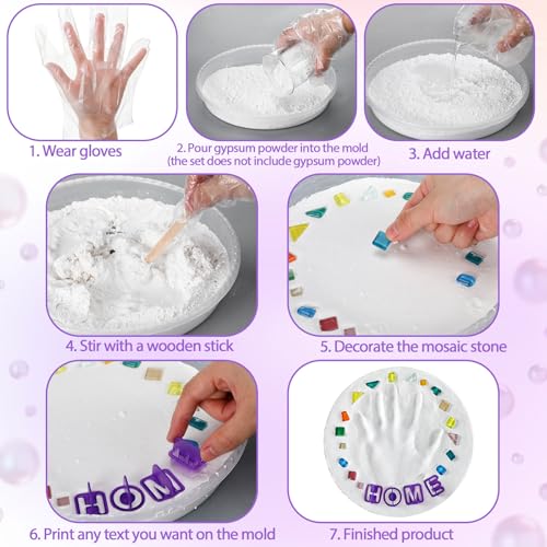 12 Set DIY Stepping Stone Mold Kit for Creating Stepping Stones Garden Markers Round Concrete (12 Count)