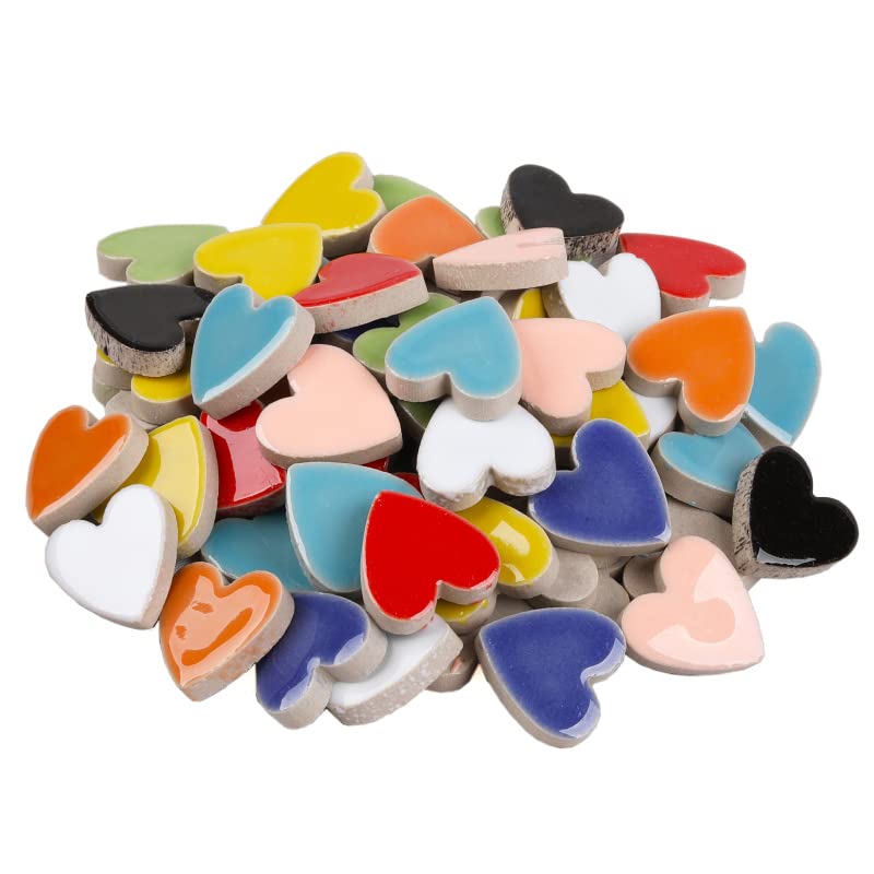 500g 1.1lb Random Color Irregular Ceramics Mosaic Tiles (16 Ounce)