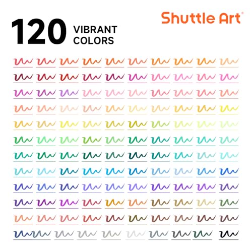 120 Colors Dual Tip Brush Marker Pens with 1 Coloring Book (120 Count)