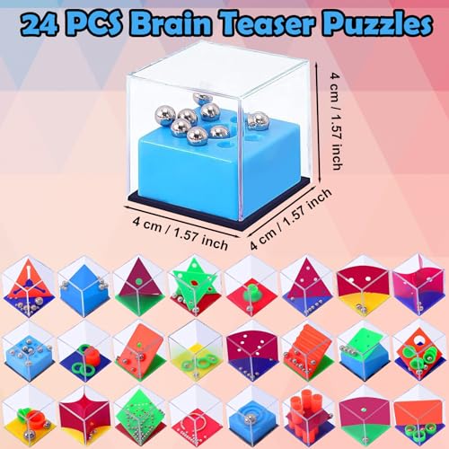 24 PCS Brain Teaser Puzzles for Kids (24 Count)
