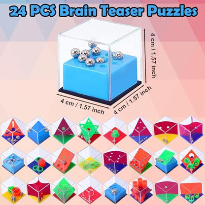 24 PCS Brain Teaser Puzzles for Kids (24 Count)