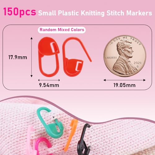 150pcs Assorted Colors Crochet Stitch Markers for Crocheting (150 Count)