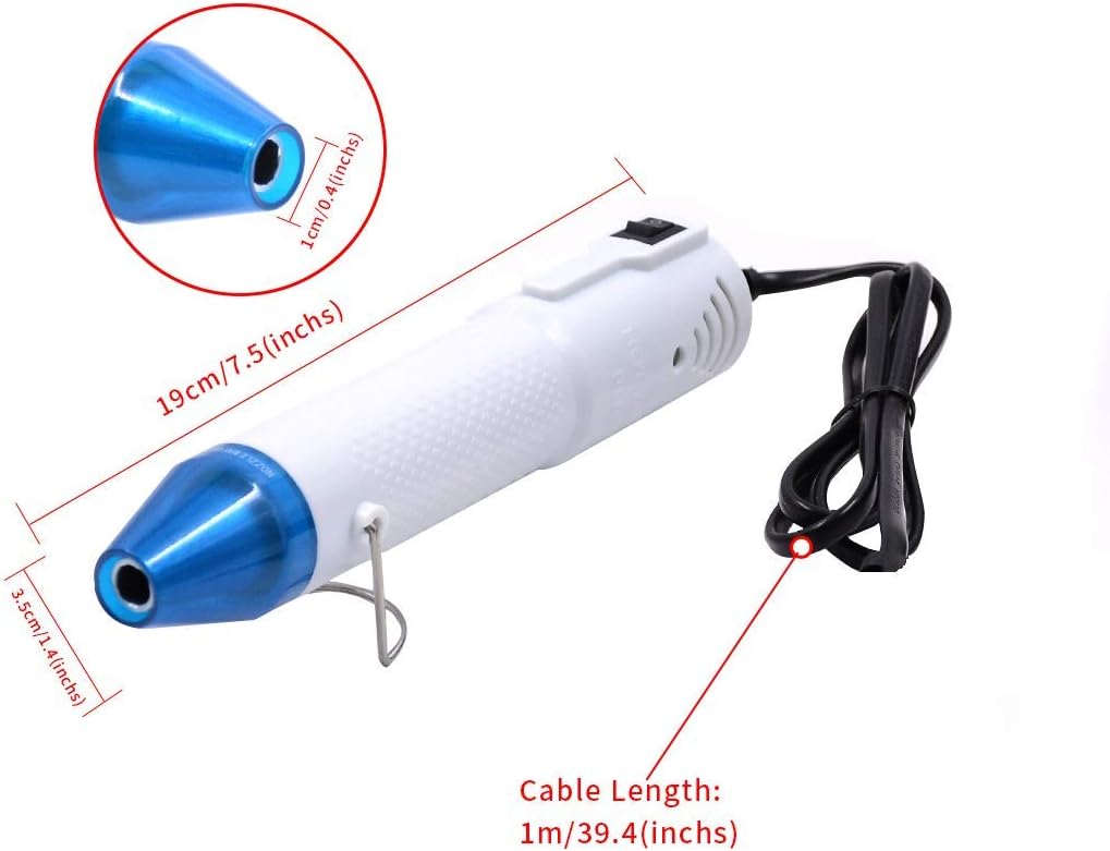 mofa Embossing Heat Gun,Hot Air Gun Tools Shrink Gun with Stand For DIY Embossing And Drying Paint Multi-Purpose Electric Heating Nozzle 150W(White,Blue) - Crafty Corner