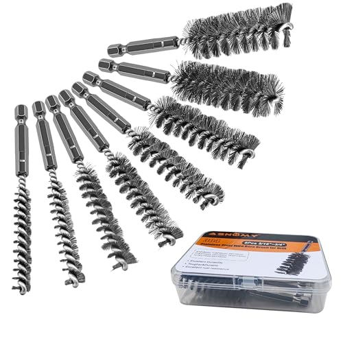8Pcs Stainless Steel Wire Bore Brush for Power Drill Cleaning 5 (8 Count)