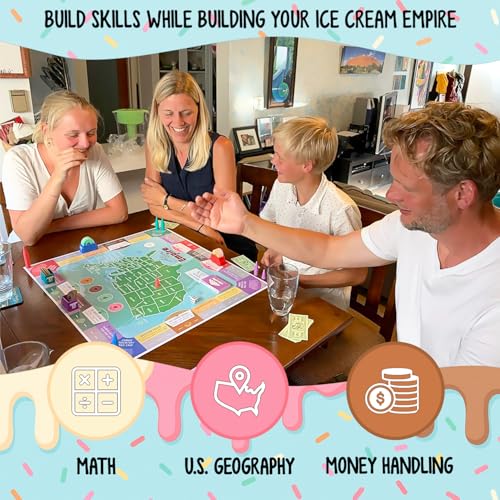 Ice Cream Empire Board Game for Kids and Adults (4 Count)