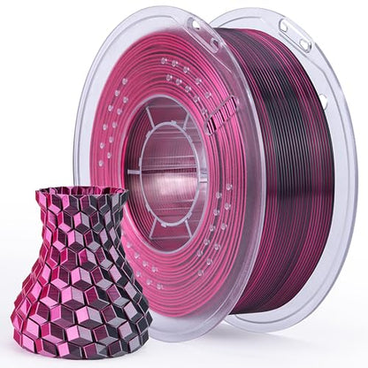 Silk PLA 3D Printer Filament 1.75mm Dual Color Black Red 1KG (35.27 Ounce)