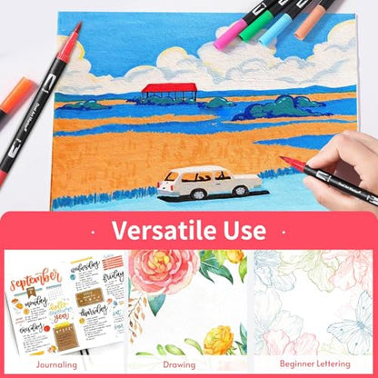 120 Colors Dual Tip Watercolor Markers Pens for School Supplies (120 Count)