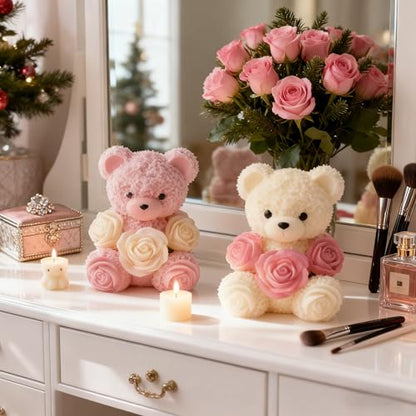 2PCS Rose Bear Silicone Mold (2 Count)