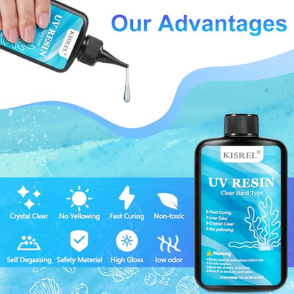 400g UV Resin Kit with Light and Molds