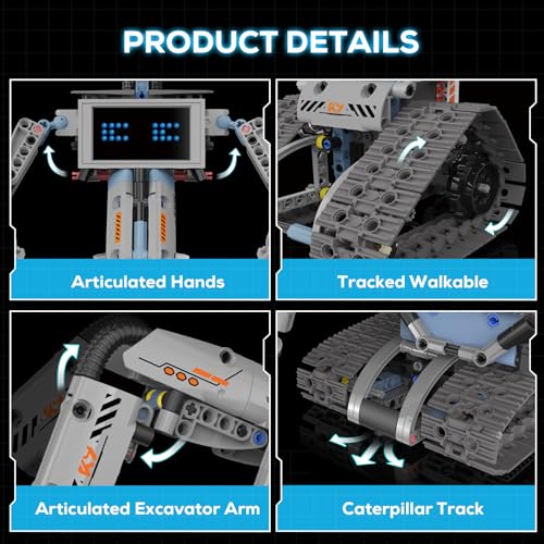 Robot Building Kit with Remote Control STEM Gift for Boys Age 6