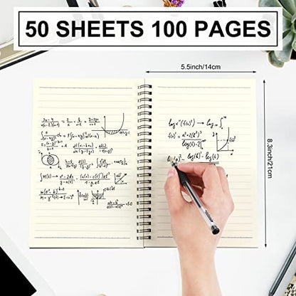 54 Pcs Spiral Notebook Bulk A5 Journal Lined 8.3'' x 5.5'' Writing Composition Paper Small Notepad Subject Notebook for Students Office Business Back to School Supplies