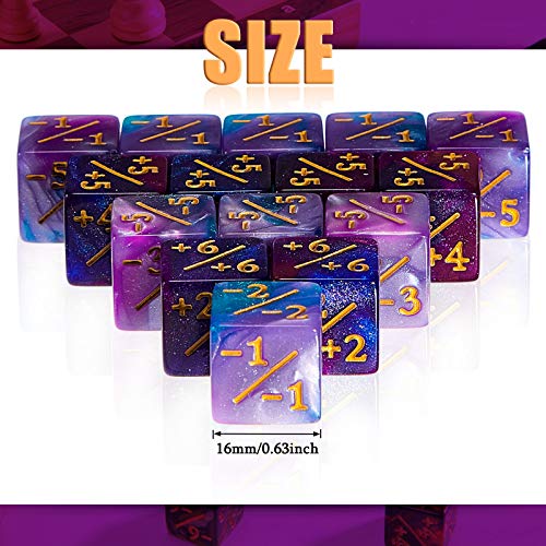 24 Pcs Pieces D6 Dice Counters with 2 Bag
