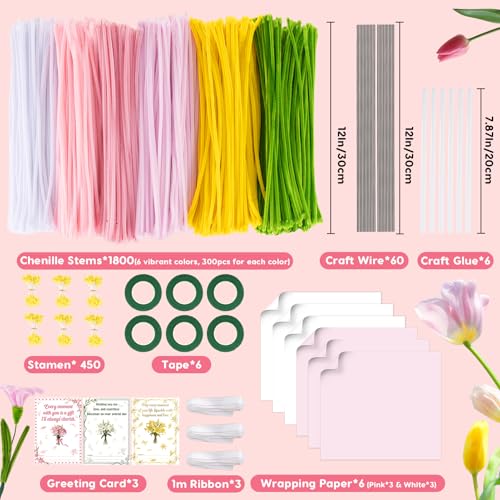 1800PCS Pipe Cleaners Flower Kit (1800 Count)