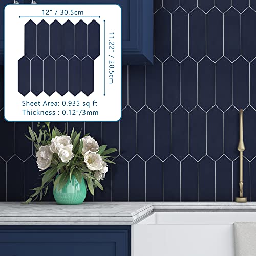10 Sheet Long Hexagon Peel and Stick Backsplash (10 Count)