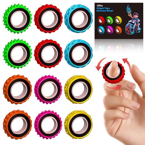 Fidget Toys Sensory Ring for Kids (12 Count)