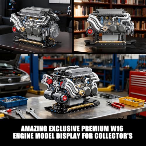 W16 Engine Building Blocks Set for Adults (801 Count)