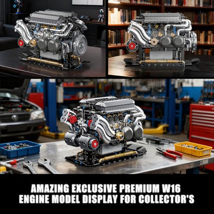 W16 Engine Building Blocks Set for Adults (801 Count)
