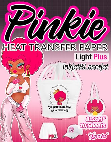 Pinkie Iron on Heat Transfer Paper for T Shirts (10 count)