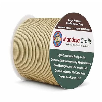 0.5mm Beige Waxed Cord (327 Foot)