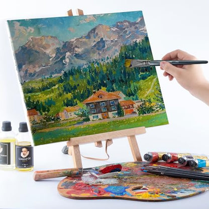 Artist Paint Brush Set of 12 for Watercolor Acrylic Gouache Oil and Tempera Painting (12 Count)