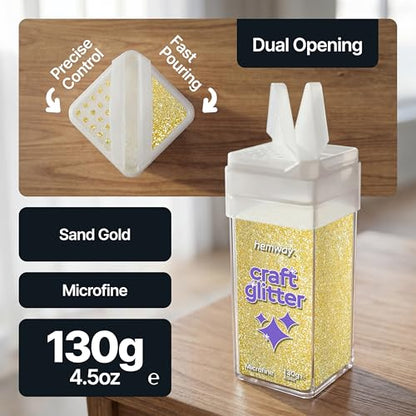Craft Glitter Shaker Sand Gold 130g Microfine (3.8 Ounce)