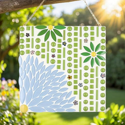 Green Leaf Mosaic Tiles for Crafts