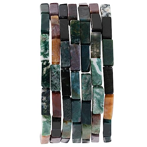 Natural Indian Agate Rectangle Tube Beads 4x13mm 38cm (28 Count)