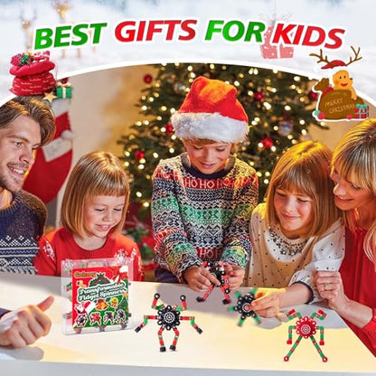 Christmas Fidget Toys Transformable Fidget Spinners for Kids and Adults (4 Count)