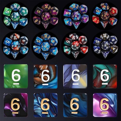 30 Set DND Polyhedral Dice with Storage Pouch (210 Count)