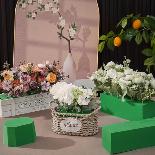 12 Pcs Reusable Floral Foam Blocks Water Weather Resistant Dry Floral Foam for Artificial Flower Arrangements Outdoor Flower Boxes Hanging Planters Wedding Home Decor