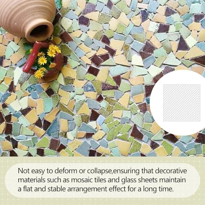 24 Pcs Mosaic Grid Tile Mesh with Adhesive Backing (24 Count)