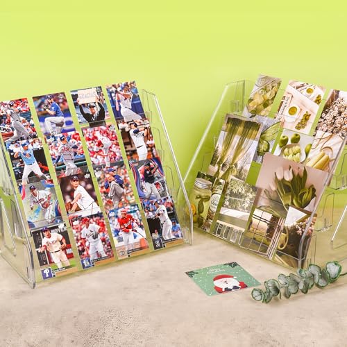 2 Pack Elevated 4 Tier Clear Acrylic Card Display Stand for Trading Cards (32 slots)