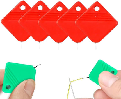 Automatic Needle Threaders for Hand Sewing, 2025 Upgrade Embroidery Floss, Sewing Machine Needle Threader, Sewing Supplies Tool, Fits All Needle Sizes (5, Red)