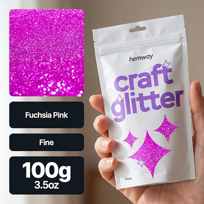 Craft Glitter Fuchsia Pink 100g Fine Glitter (3.5 Ounce)