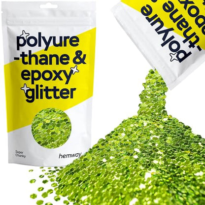 Resin Glitter Lime Green 100g Super Chunky (3.5 Ounce)