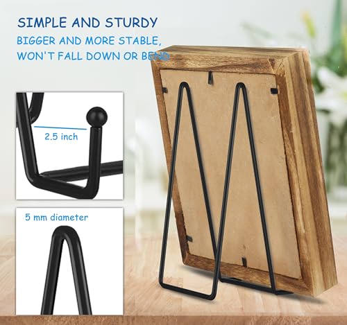 5 Pack 12 Inch Black Picture Stands Plate Stands for Display Large Book Stands for Picture (5 Count)