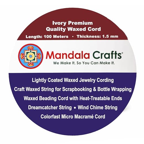 Ivory Waxed Cotton Cord for Jewelry Making
