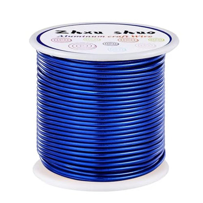 12 Gauge(2mm) Aluminum Wire 35 Yards Anodized Metal Wire for Bonsai Armature Crafting Sculpting Jewelry Craft Making Beading Floral (Blue, 12 Gauge) (105 Foot)
