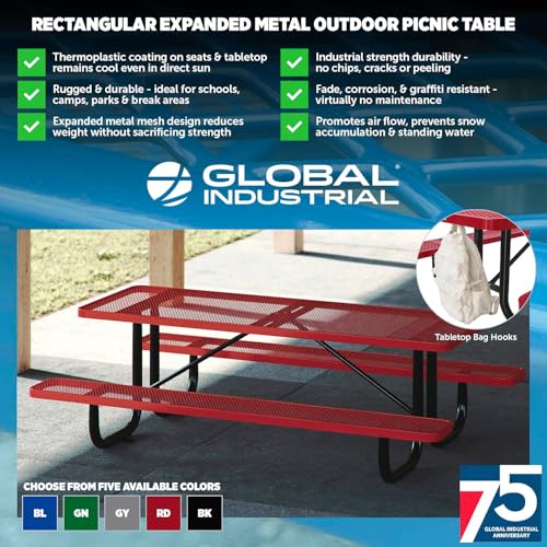 6’L Rectangular Picnic Table