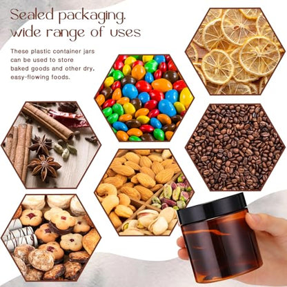 12 Pack 8 oz Plastic Container Jars with Lids Round Clear Travel Cosmetic Container Slime Jars for Toiletries (12 Count)