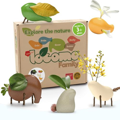 Nature Wooden Toys Locomo Family II Animal Figures Waldorf Open